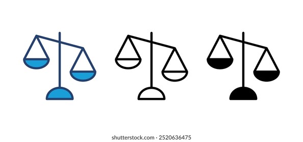 Vector de icono de escalas. Icono de escala de ley. Icono de Vector de escalas. Justicia