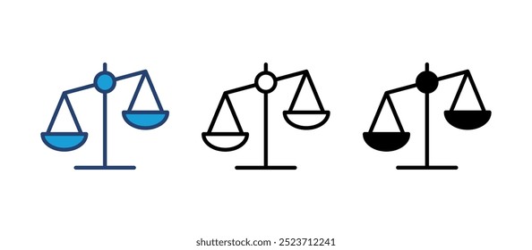 Scales icon vector. Law scale icon. Scales vector icon. Justice