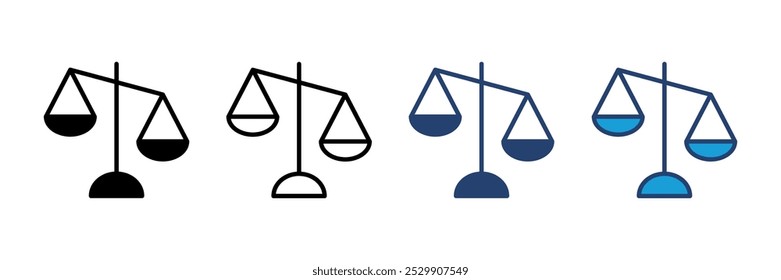 Vector de icono de escalas. Icono de escala de ley. Icono de Vector de escalas. Justicia