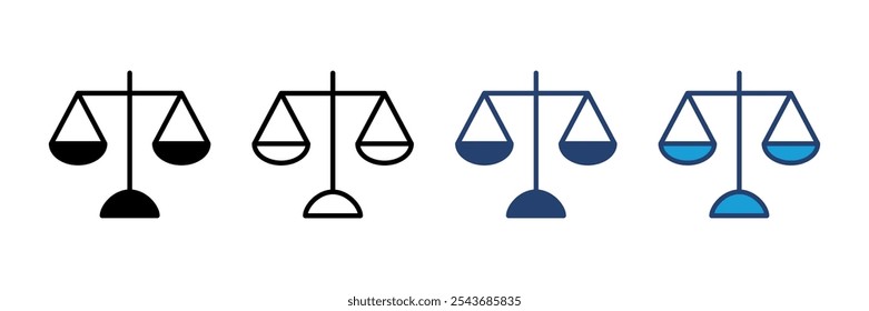 Dimensiona o vetor de ícones. Ícone da escala de lei. Ícone de vetor de escala. Justiça