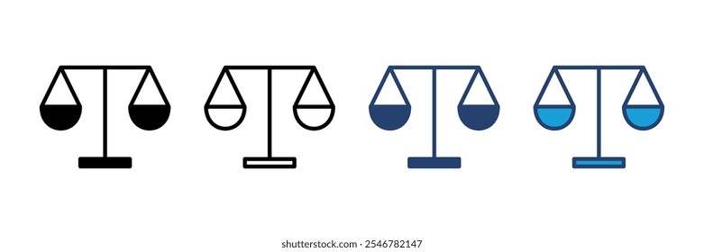 Dimensiona o vetor de ícones. Ícone da escala de lei. Ícone de vetor de escala. Justiça