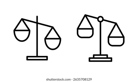 Dimensiona o vetor de ícones. Ícone da escala de lei. Símbolo e sinal de justiça
