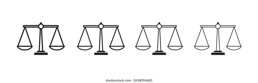 Scales icon vector. Law scale icon. Scales vector icon. Justice