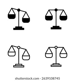Scales icon vector. Law scale icon. Justice sign and symbol