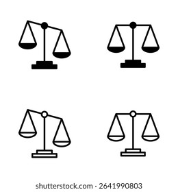 Scales icon vector. Law scale icon. Justice sign and symbol