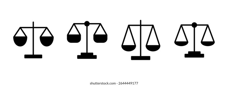 Dimensiona o vetor de ícones. Ícone da escala de lei. Símbolo e sinal de justiça