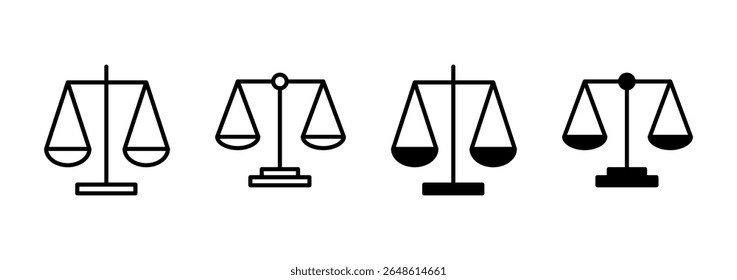 Dimensiona o vetor de ícones. Ícone da escala de lei. Símbolo e sinal de justiça