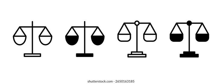 Dimensiona o vetor de ícones. Ícone da escala de lei. Símbolo e sinal de justiça