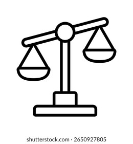 Dimensiona o vetor de ícones. Ícone da escala de lei. Ícone de vetor de escala. Justiça