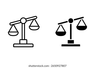 Dimensiona o vetor de ícones. Ícone da escala de lei. Ícone de vetor de escala. Justiça