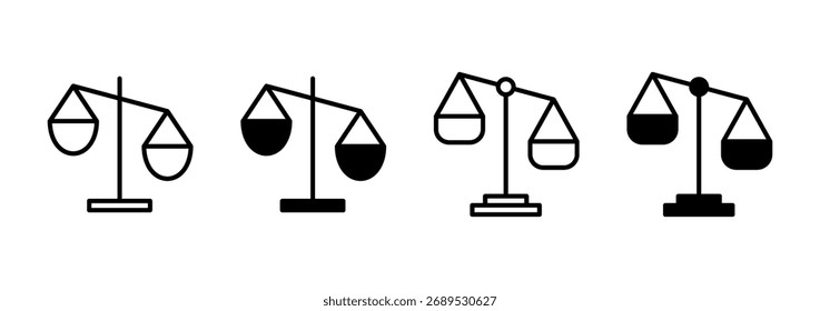Dimensiona o vetor de ícones. Ícone da escala de lei. Símbolo e sinal de justiça