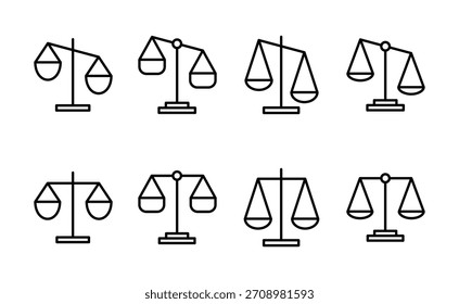 Dimensiona o vetor de ícones. Ícone da escala de lei. Símbolo e sinal de justiça