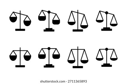 Dimensiona o vetor de ícones. Ícone da escala de lei. Símbolo e sinal de justiça