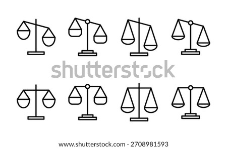 Scales icon vector. Law scale icon. Justice sign and symbol