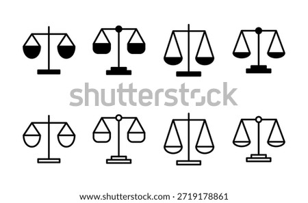 Scales icon vector. Law scale icon. Justice sign and symbol
