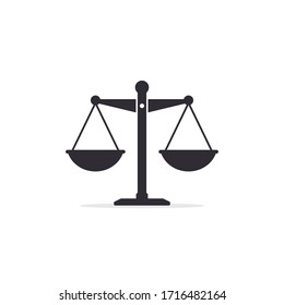Scales Icon Vector, seesaw isolated on white bacground. Scale sign.