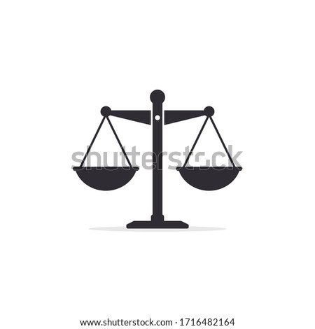 Scales Icon Vector, seesaw isolated on white bacground. Scale sign.