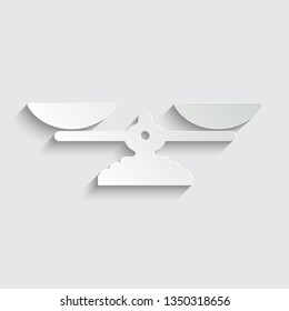  scales icon. vector symbol of the scales with shadow on a grey background