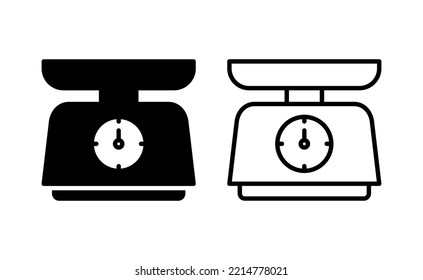 Scales icon vector for web and mobile app. Weight scale sign and symbol
