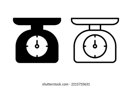 Scales icon vector for web and mobile app. Weight scale sign and symbol