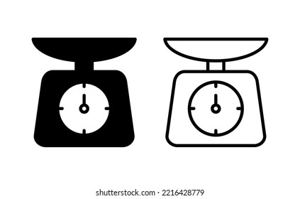 Scales icon vector for web and mobile app. Weight scale sign and symbol