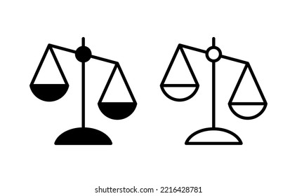 Scales icon vector for web and mobile app. Law scale icon. Justice sign and symbol