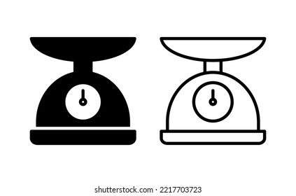 Scales icon vector for web and mobile app. Weight scale sign and symbol