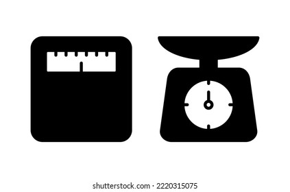 Scales icon vector for web and mobile app. Weight scale sign and symbol