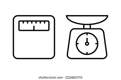 Scales icon vector for web and mobile app. Weight scale sign and symbol