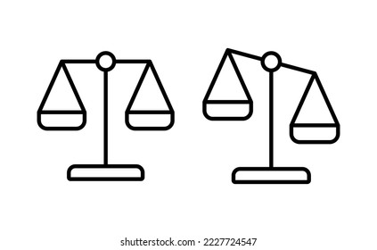 Scales icon vector for web and mobile app. Law scale icon. Justice sign and symbol