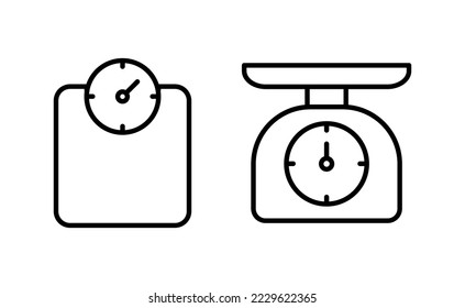 Scales icon vector for web and mobile app. Weight scale sign and symbol