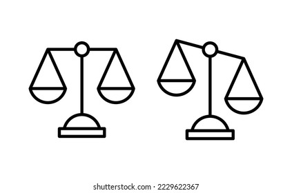 Scales icon vector for web and mobile app. Law scale icon. Justice sign and symbol