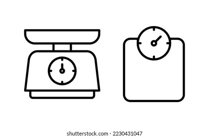 Scales icon vector for web and mobile app. Weight scale sign and symbol