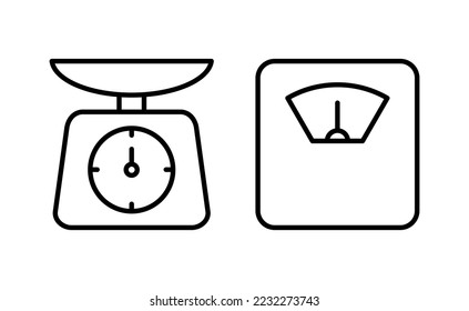 Scales icon vector for web and mobile app. Weight scale sign and symbol