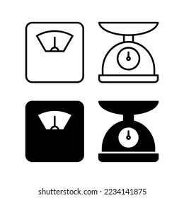 Scales icon vector for web and mobile app. Weight scale sign and symbol