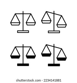 Scales icon vector for web and mobile app. Law scale icon. Justice sign and symbol