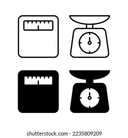Scales icon vector for web and mobile app. Weight scale sign and symbol