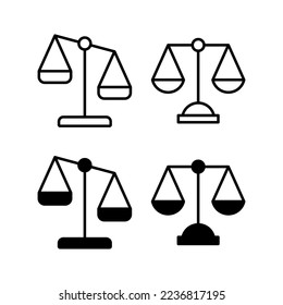 Scales icon vector for web and mobile app. Law scale icon. Justice sign and symbol
