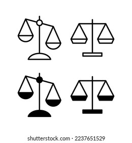 Skaliert Symbolvektorgrafik für Web- und mobile App. Symbol für Rechtsskala. Justizzeichen und Symbol