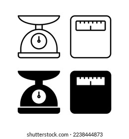 Escala el vector de icono para la web y la aplicación móvil. Signo de escala de peso y símbolo