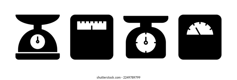 Scales icon vector for web and mobile app. Weight scale sign and symbol