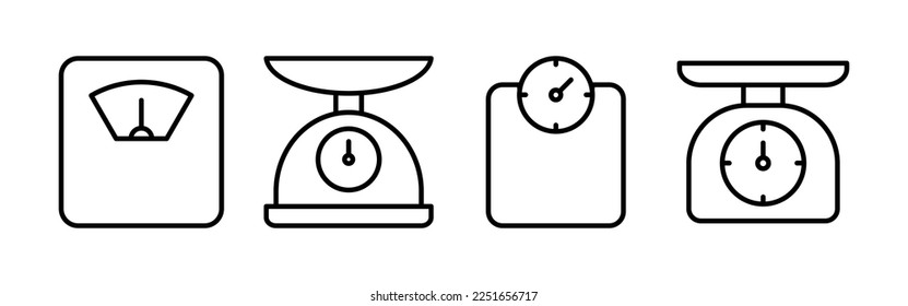 Scales icon vector for web and mobile app. Weight scale sign and symbol