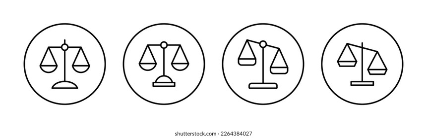 Scales icon vector for web and mobile app. Law scale icon. Justice sign and symbol