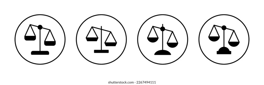 Scales icon vector for web and mobile app. Law scale icon. Justice sign and symbol