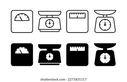 Scales icon vector for web and mobile app. Weight scale sign and symbol