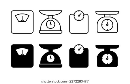 Scales icon vector for web and mobile app. Weight scale sign and symbol