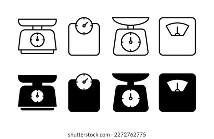 Scales icon vector for web and mobile app. Weight scale sign and symbol