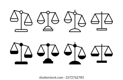 Escala el vector de icono para la web y la aplicación móvil. Icono de escala de ley. Signo de justicia y símbolo