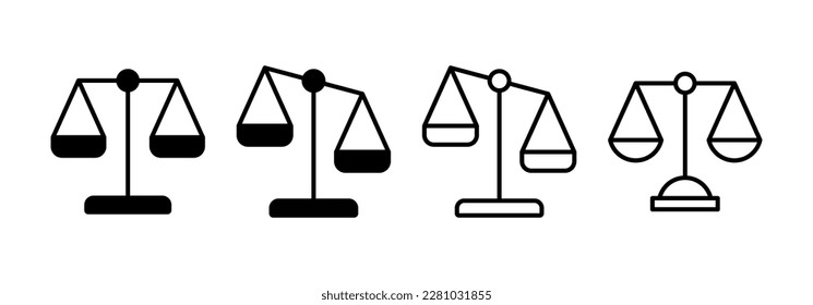 Scales icon vector for web and mobile app. Law scale icon. Justice sign and symbol