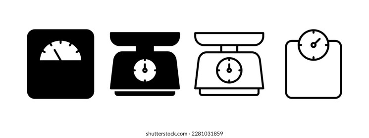 Scales icon vector for web and mobile app. Weight scale sign and symbol